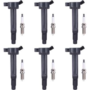ApplianPar Ignition Coil and Spark Plug for Toyota Camry Highlander RAV4 Sienna Avalon 3.5 V6 for Lexus RX350 RX450h ES350