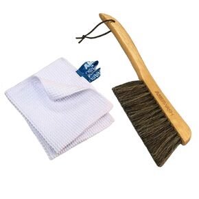 Counter Brush for Furniture, Drafting, Patio, Bed, Fireplace, Woodworking Cleaning, Horsehair Bristles Duster Wooden Handle Shop Brush, Hand Broom Brush - 2 Pack