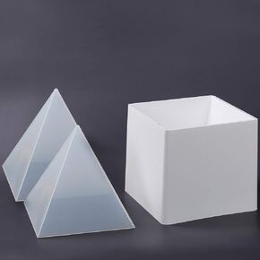Large DIY Pyramid Resin Mold Set, Big Silicone Pyramid Molds, Jewelry Making Craft Mould Tool, 15cm/5.9", 2 x Inner Silicone Molds, 1 x Outter Shell
