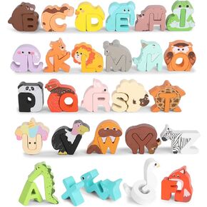 Alphabet Puzzle - Wooden Animal Alphabet Puzzle Matching Game, Alphabet Learning Toys, ABC Puzzles for Toddlers 2-4, Montessori Educational Toys for Toddlers, Kids – 18 Months +
