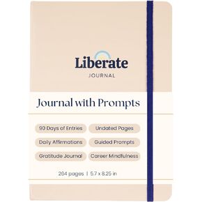 Liberate Daily Gratitude Journal – Guided Mental Fitness Journal for Self-Care, Reflection with Prompts – Undated, 90-Day, Daily Journal - As Seen on Shark Tank