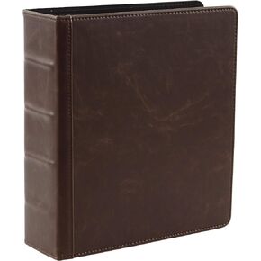 2Fold Mini 2 inch 3 Ring Binder 9.4" x 8.5" - Vintage PU Leather Small Three Ring Binder - Fits 5.5 x 8.5 Paper - Organizer, Wedding Planner, Recipe or Refillable 5.5 x 8.5