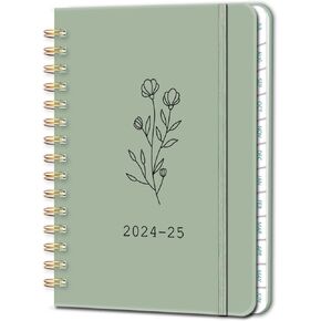2024-2025 Monthly Planner, 12 Months Weekly & Monthly Floral Planner from Now to June 2025, Academic Agenda Planner Notebook with Tabs, Spiral Bound, 8.4"x6.1"