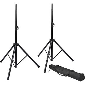 Rok-It Adjustable Speaker Stand Set with Carry Bag and Dual Diameter tube for Both 35mm and 38mm Speaker Mounts; (RI-SPKRSTDSET)