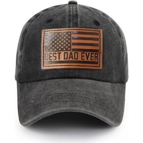 Best Dad Ever American Flag Hat,Adjustable Cotton Embroidered Fathers Day Birthday Gifts for Papa Baseball Cap