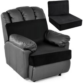 HOMBYS Memory Foam Recliner Cushion for Elderly, 4" Thickness Seat Cushion with Lumbar Support Pillow, Non-Slip & Supportive Chair Seat Cushion with Backrest, (Brown, 21.5" Backrest)