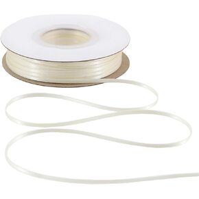 Solid Color Satin Ribbon 1/8 inch x 100 Yards Roll Tan Double Faced for Gift Wrapping Crafts Wedding Decoration, Wedding Invitation Card, Birthday Party Decoration