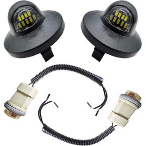 ضوء لوحة ترخيص LED مع قابس سرج المقبس، متوافق مع Ford F150 F250 F350 F450 F550 Superduty Ranger Explorer Bronco Emission Expedition، مدعوم بضوء لوحة ترخيص أبيض 9-SMD 6500K in Kuwait