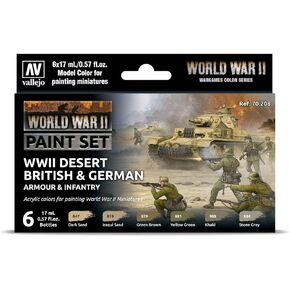 Vallejo VAL70208 Colours for Models and minatures, 17 ml (Pack of 6)