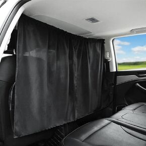 Ovege Car Divider Curtains Privacy Sun Shade-Curtains for Car Privacy Travel Nap Night Car Camping Detachable Simple Curtain (Black)