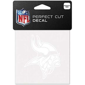 Wincraft NFL Minnesota Vikings 4x4 Perfect Cut White Decal, One Size, Team Color