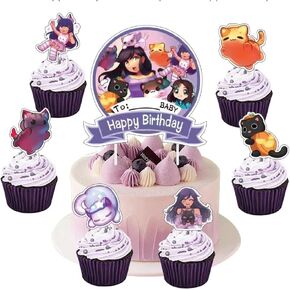 24pcs Meemeows Aph-mau Cat Game Party Decorations Cat Game Theme Birthday Party Supplies cake topper party suppliers Aph-mau Cat cup cake topper party decoration sets