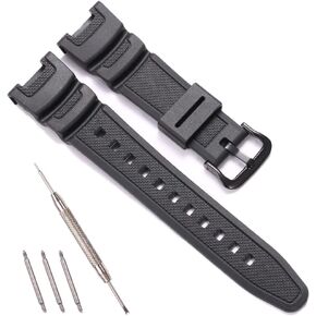 Resin Replacement Watch Band Compatible with Casio SGW-100 SGW100 Men's Waterproof Rubber Strap Bracelet Watch Accessories
