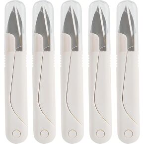 5-Pack Stainless Steel Thread Cutter Scissors - Ergonomic, Versatile, and Durable for Crafting, Embroidery, and Knitting