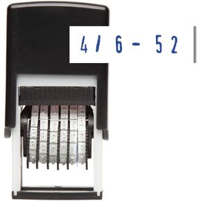 Self-Inking Rubber Number Stamp, Numbering Stamp, Creative 6 Digits Rolling Wheel Changeable Numberer Stamp (Black)