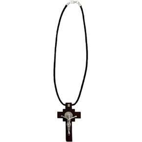 Wooden St Benedict Crucifix Car Rearview Mirror Rosary Blessing Protection Medalla san Benito Home Door Hanger