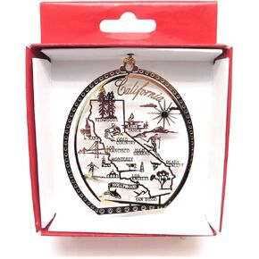 California State Brass Christmas Ornament