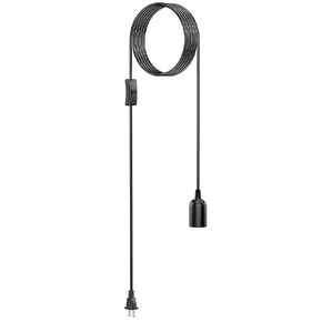 2-Pack Hanging Light Cord,15 ft Plug in Pendant Light Cord with On/Off Switch E26 E27 Socket (no Bulb Included) Hanging Lantern Cord, Black…