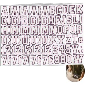 5 Sheets 1.7in White Iron on Letters for Clothing Fun Fonts Iron on Decals for T-Shirt Jeans Bags Personalized Letter Combinations (White and Silver)