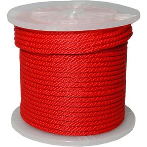 T.W Evans Cordage 98330 3/8-Inch by 500-Feet Solid Braid Propylene Multifilament Derby Rope, Red