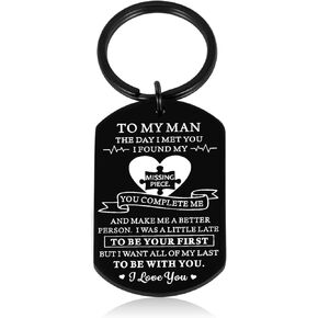 Fathers Day Gift from Wife, To My Men Keychain, Husband Gifts from Wife Valentines Day Gifts for Him Wedding Anniversary Engagement Gifts Sweetest Day Christmas Stocking Stuffers for Men