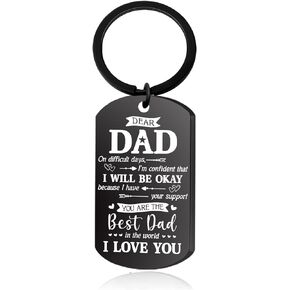 Fathers Day New Dad Gifts Best Dads ever Birthday Gift from Daughter Son Cool Father‘s Day Keychain for Men Adults Love You to My Daddy Unique Christmas Key Ring Presents