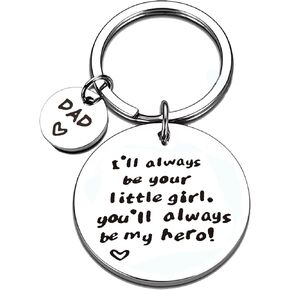 Fathers Day Keychain for Dad from Daughter : Gift for Men Daddy Christmas Birthday I love you key chain