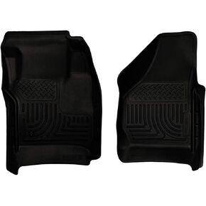 Husky Liners Weatherbeater Floor Mats | Fits 2008 - 2010 F-250/F-350 Crew/SuperCab/Standard Cab | Front Row, 2-pc Black - 18381