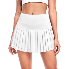 DERCA Womens Pleated Tennis Skirt with Shorts Athletic Skort Golf Skirts with Pockets Workout Running Skorts