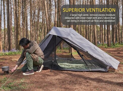 Altair Two Ultralight Backpacking Tent, 2 Person Trekking Pole Backpacking Tent, Waterproof, Compact, 3 Season, Double Wall Shelter for Backpacking, Camping, Hiking, Trekking in Kuwait