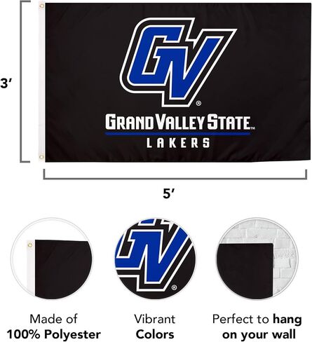 لافتات أعلام جامعة ولاية كاليفورنيا الكبرى بصبار الصحراء GVSU Lakers 100% بوليستر للاستخدام الداخلي والخارجي 3x5 (النمط 1a) in Saudi Arabia