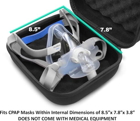 Casematix CPAP Face Mask Storage Case Compatible with ResMed Airtouch F20, Airfit Full Face and More Sleep Apnea Accessories, Blocks Dirt and Dust - CASE ONLY in Saudi Arabia