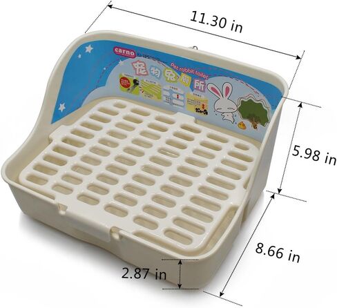 Md trade Square Potty Trainer Corner Litter Bedding Box Pet Pan for Small Animal/Guinea Pig/Rabbit/falesaur/Ferrets(White) in Kuwait