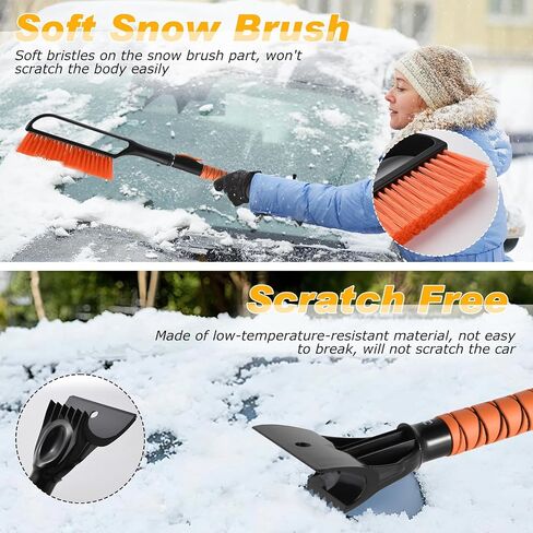 CHANGE MOORE 3-in-1 Ice Scraper and Brush for Car 1Pc, 28.3-35'' Snow Scraper with Brush Extendable, Snow Brush and Ice Scraper with Foam Grip for SUV,Truck,Vehicle Windows in Saudi Arabia