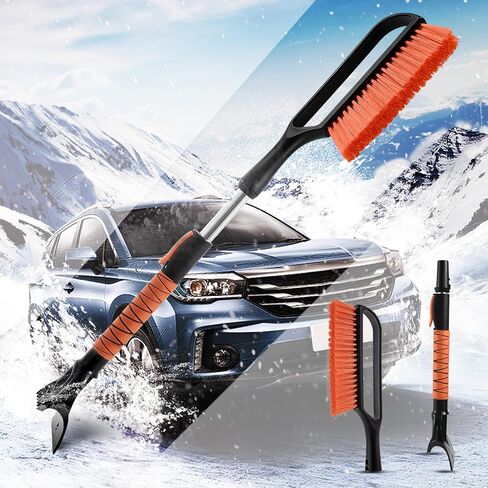 CHANGE MOORE 3-in-1 Ice Scraper and Brush for Car 1Pc, 28.3-35'' Snow Scraper with Brush Extendable, Snow Brush and Ice Scraper with Foam Grip for SUV,Truck,Vehicle Windows in Saudi Arabia