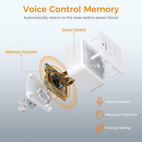 Remote Control Outlet, TESSAN Wireless Remote Light Switch, On Off Switch Plug for Lights, Lamps, Fans, Household Appliances, 100ft RF Range, 15A/1875W(1 Remote + 1 Outlet) in Saudi Arabia