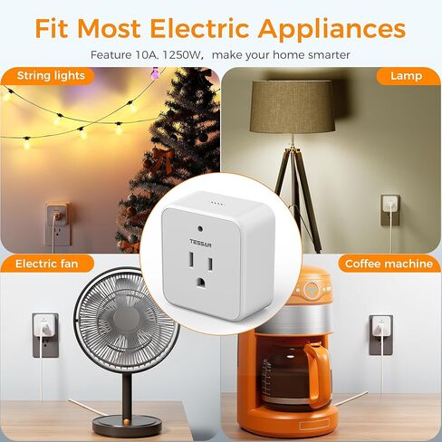 Remote Control Outlet, TESSAN Wireless Remote Light Switch, On Off Switch Plug for Lights, Lamps, Fans, Household Appliances, 100ft RF Range, 15A/1875W(1 Remote + 1 Outlet) in Saudi Arabia