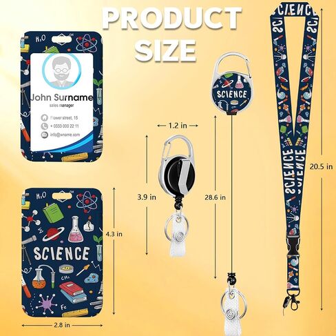 Blue Science Lanyards for ID Badges, Medical Health ID Badge Holder with Lanyard Retractable Badge Holder/Reel Lanyard, Nurse Teacher Office Gifts in Saudi Arabia