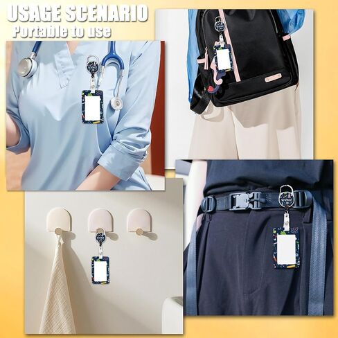 Blue Science Lanyards for ID Badges, Medical Health ID Badge Holder with Lanyard Retractable Badge Holder/Reel Lanyard, Nurse Teacher Office Gifts in Saudi Arabia