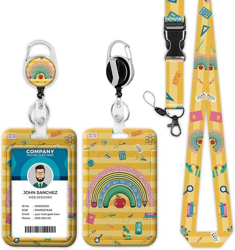 Blue Science Lanyards for ID Badges, Medical Health ID Badge Holder with Lanyard Retractable Badge Holder/Reel Lanyard, Nurse Teacher Office Gifts in Saudi Arabia