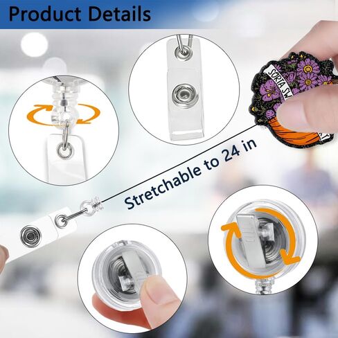 Sorta Sweet Sorta Spooky Black Glitter Cute Badge Reel Retractable with Shark Clip, Fun Halloween Floral Pumpkin Badge Clip for Nurse Doctor Paramedic LPN RN MD Social Worker Pumpkin Lovers in Saudi Arabia