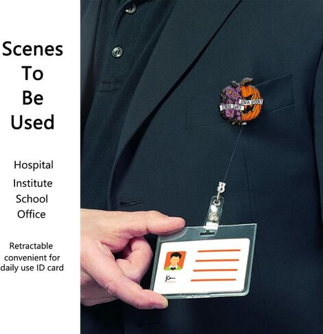 Sorta Sweet Sorta Spooky Black Glitter Cute Badge Reel Retractable with Shark Clip, Fun Halloween Floral Pumpkin Badge Clip for Nurse Doctor Paramedic LPN RN MD Social Worker Pumpkin Lovers in Saudi Arabia