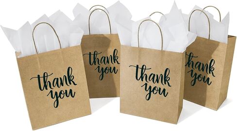 50 عبوة من أكياس هدايا DjinnGlory متوسطة الحجم باللون الأزرق الداكن مع مقابض مقاس 10x8x4 بوصة و24 منديلًا ورقيًا للأعمال الصغيرة، والتسوق، وحفلات الزفاف، وهدايا حفلات استقبال المولود الجديد، وحقائب هدايا التخرج in Kuwait