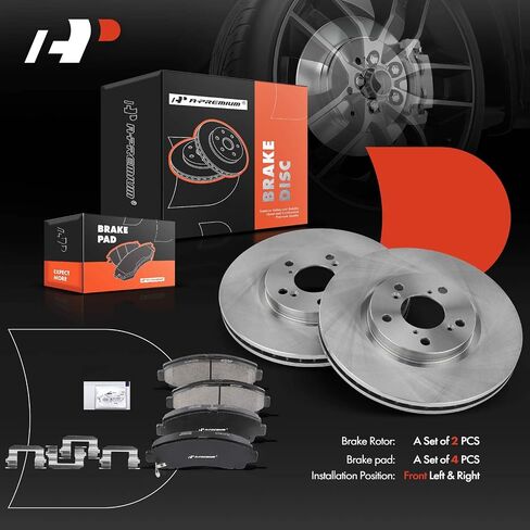 A-Premium 12.59 inch (319.7mm) Front Vented Disc Brake Rotors + Ceramic Pads Kit Compatible with Select Honda Model - Ridgeline 2006 2007 2008 2009 2010 2011, V6 3.5L, 6-PC Set in Saudi Arabia