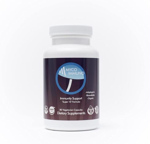مكملات الفطر المعززة للمناعة "مزيج الفطر 10 الفائق" من Myco Immuno - عضوي 100% - بدون فطر مستورد، نمو في الولايات المتحدة - نباتي - 80 كبسولة in Saudi Arabia