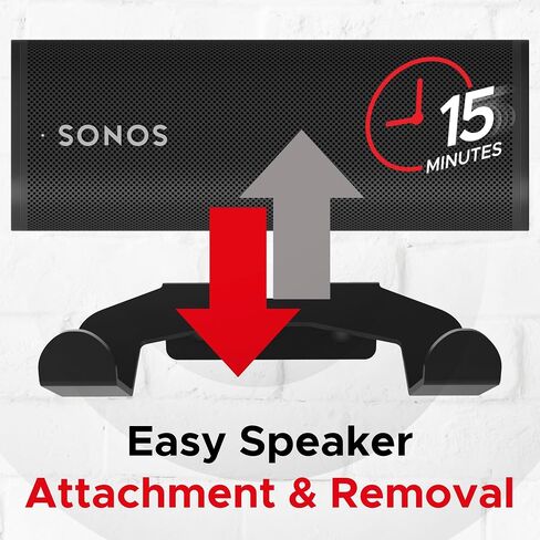 دعامة تثبيت على الحائط Roam، سوداء، مفردة (قطعة واحدة)، متوافقة مع Sonos Roam/Roam SL، تتضمن مجموعة تركيب، مصممة في المملكة المتحدة in Saudi Arabia