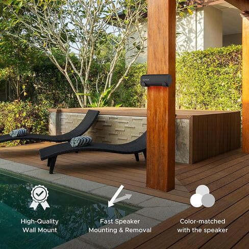 دعامة تثبيت على الحائط Roam، سوداء، مفردة (قطعة واحدة)، متوافقة مع Sonos Roam/Roam SL، تتضمن مجموعة تركيب، مصممة في المملكة المتحدة in Saudi Arabia