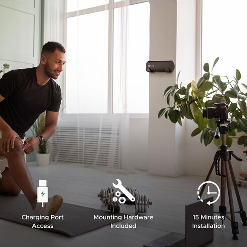 دعامة تثبيت على الحائط Roam، سوداء، مفردة (قطعة واحدة)، متوافقة مع Sonos Roam/Roam SL، تتضمن مجموعة تركيب، مصممة في المملكة المتحدة in Saudi Arabia