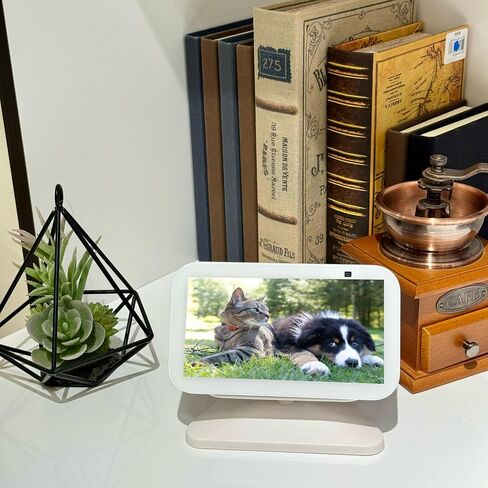 Sintron Stand for Echᴏ Shᴏw 5 3rd gen, Adjustable Magnetic Stand Holder with 360 Degree Rotation, Swivel & Tilt Function, Anti-Slip Base - Black, Compatible with iPhone 12 & Newer Models in Saudi Arabia