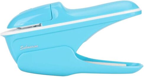 Stapleless Stapler, ABS Stapleless Stapler Staple Free Stapler Book Stapling Machine Paper Binding Hand Tool for Home School Office (Blue) in Kuwait